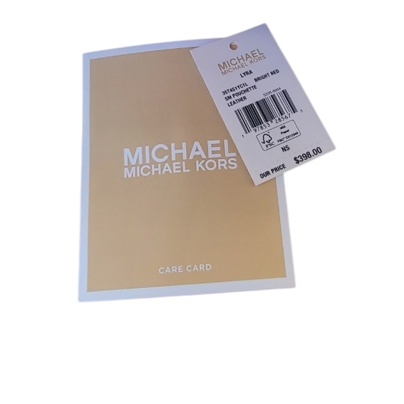 Michael Kors Lyra Red Leather Shoulder Bag - Picture 5 of 6